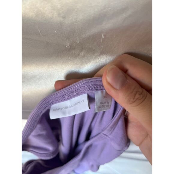 New York & Company Purple Tennis Like Stripped Dress - Picture 7 of 7